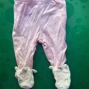 Pink Baby Leggings with Animal Feet